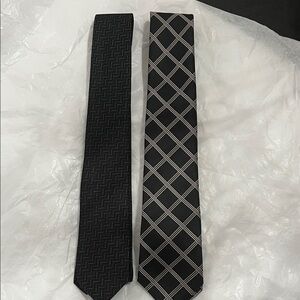 Pierre Cardin and Alfani Black and Silver Men's Ties